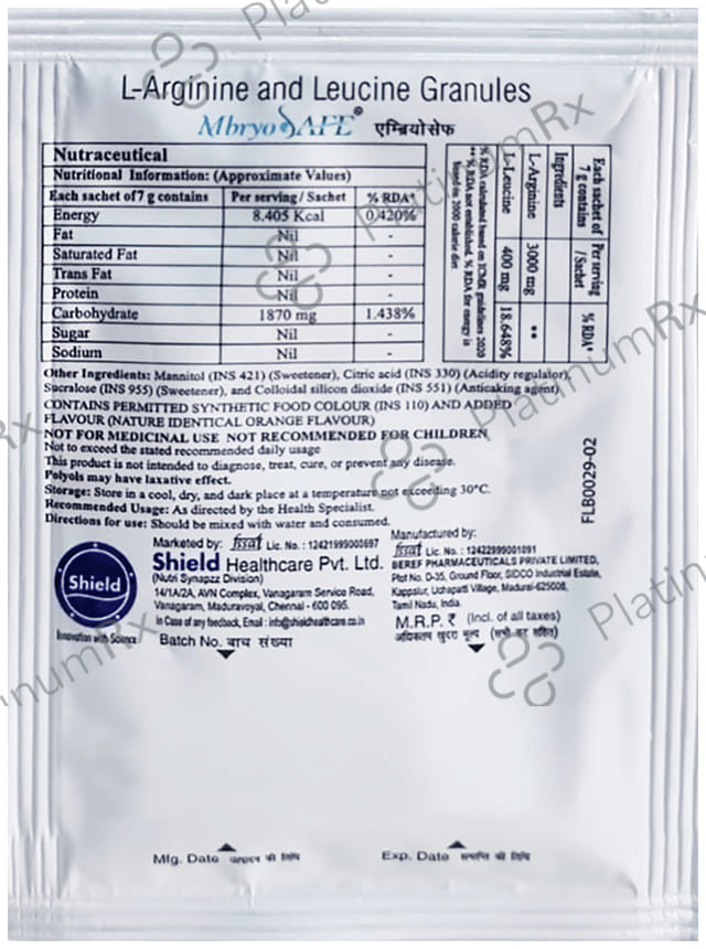 Mbryosafe 3000/400mg Orange Sachet 7gm