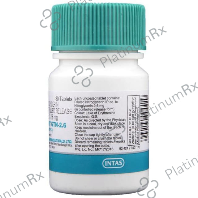 Monit GTN 2.6mg Tablet CR 30s