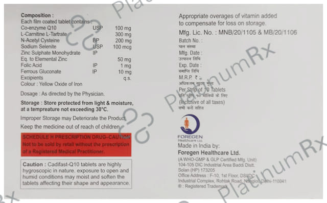 Cadifast Q10 Soft Gelatin Capsule 10s