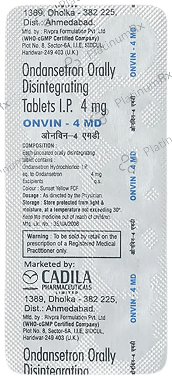 Onvin 4mg Tablet MD 10s