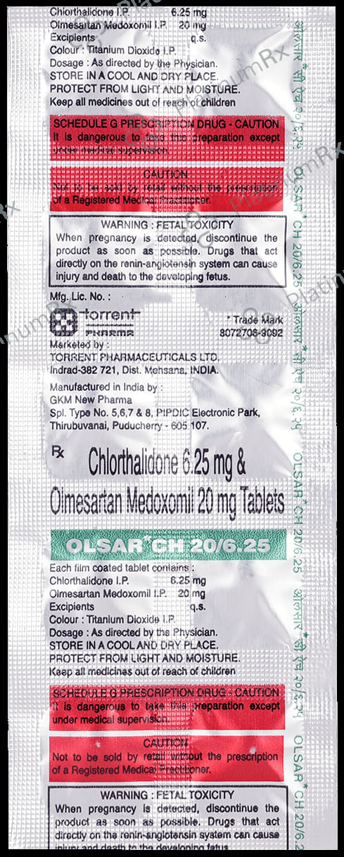 Olsar CH 20/6.25mg Tablet 10s
