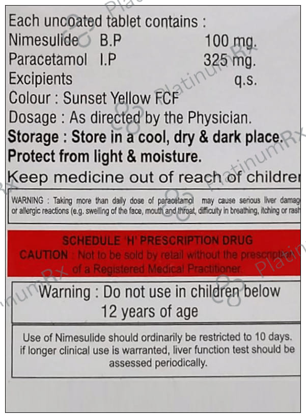 Nimvax P 100/325mg Tablet 10s