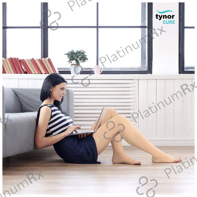 Tynor I 15 Compression Stocking Mid Thigh Open Toe Medium