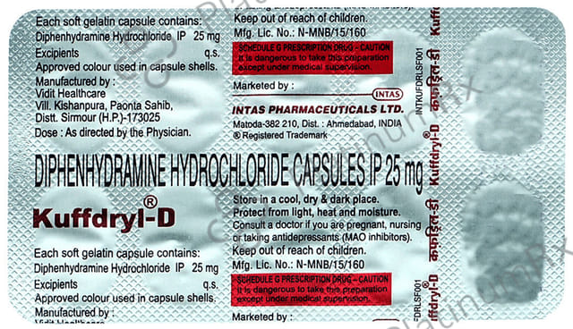 Kuffdryl D 25mg Capsule 10s
