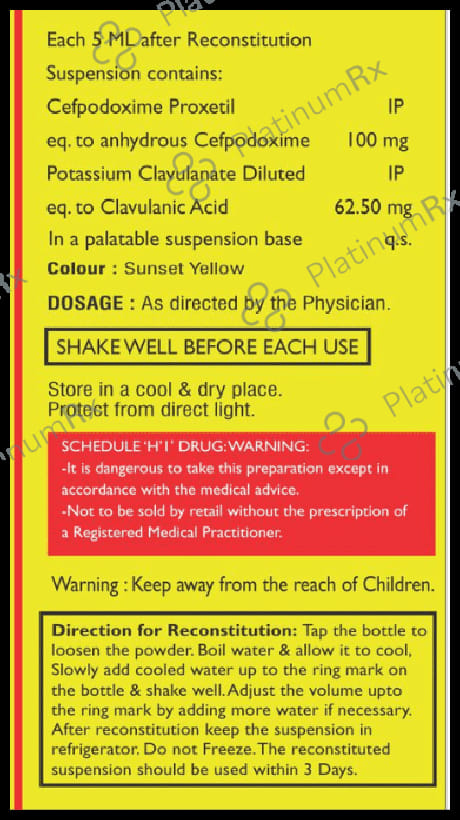 Cefopod CV 100/62.5mg Dry Syrup Strawberry 30ml