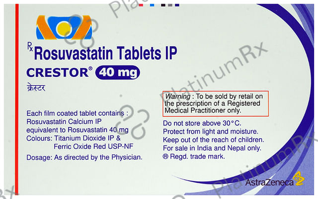 Crestor 40mg Tablet 10 tablets