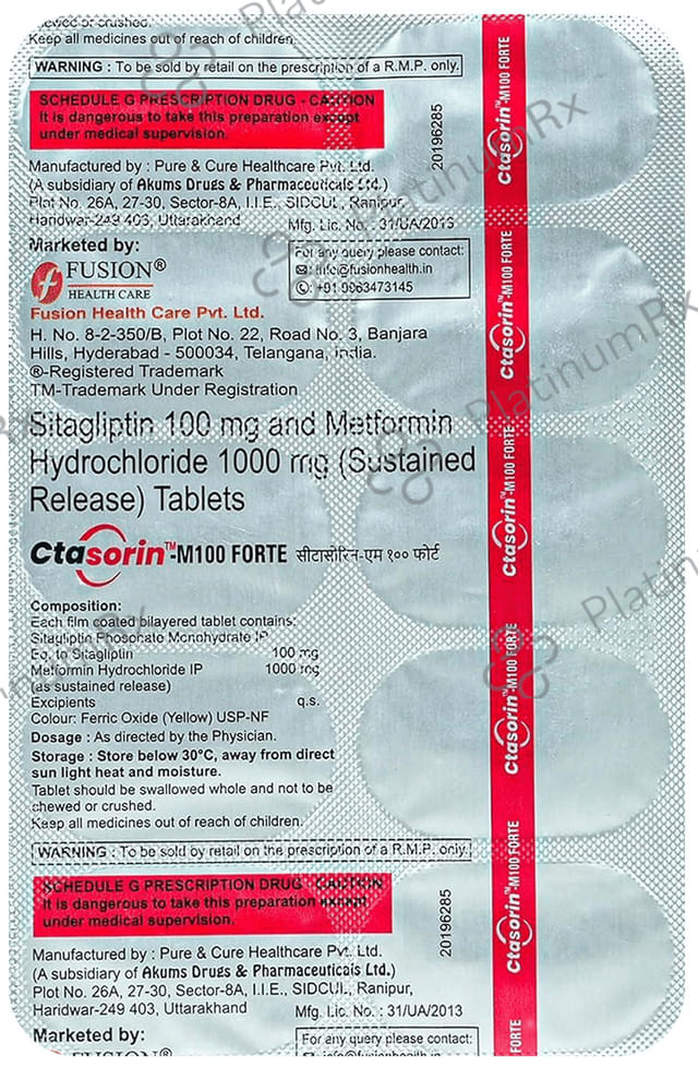 Ctasorin M Forte 100/1000mg Tablet 10s