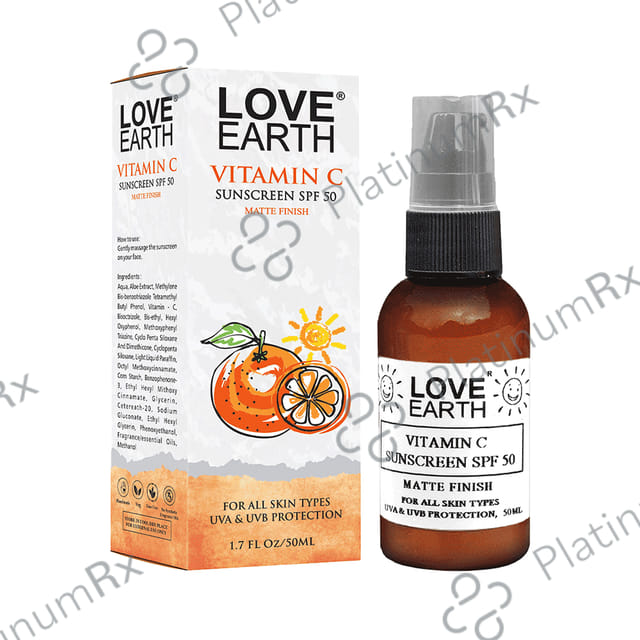Love Earth Vitamin C Sunscreen SPF 50 Matte Finish Cream 50ml