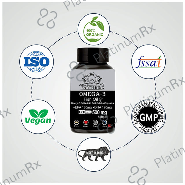 Earth King Omega 3 Fish Oil 500mg Softgel Capsule 60s