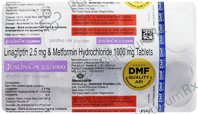 Juslina M 1000/2.5mg Tablet 10s