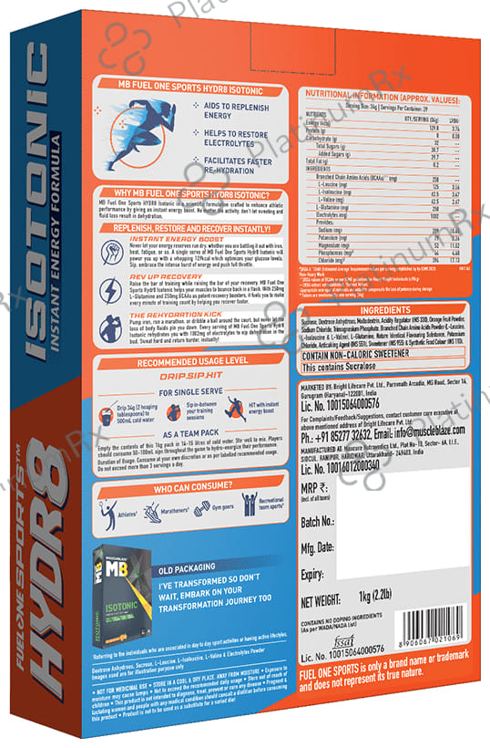 MuscleBlaze Isotonic Instant Energy - With Electrolytes, BCCAs & Glutamine - Flavour Orange