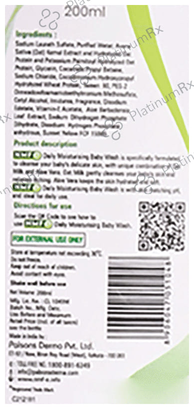Nmf E Daily Moisturising Baby Wash 200ml