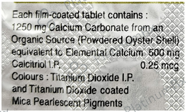 Shelcal CT 500mg/0.2mcg Tablet 15s