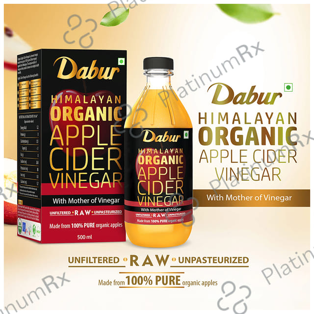 Dabur Himalayan Organic Apple Cider Vinegar ACV with Mother - Raw, Unfiltered & Unpasteurized