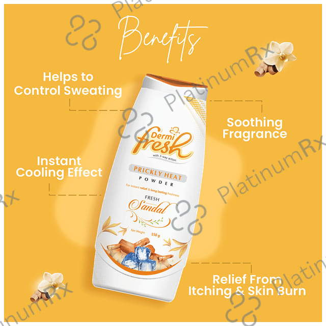 Dermifresh Prickly Heat Fresh Sandal Flavour Powder 150gm