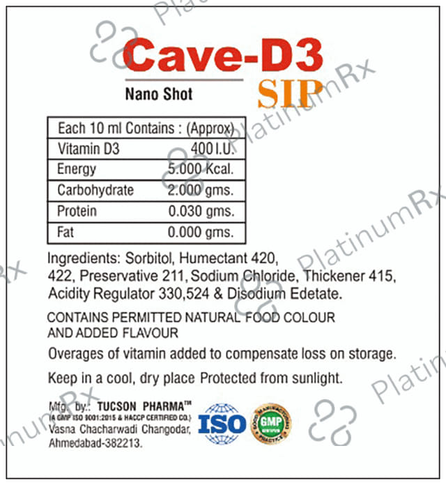Cave-D3 Sip Nano Shot Sugar Free