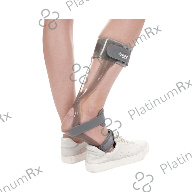 Tynor D43 Foot Drop Splint with Liner Small Left Grey