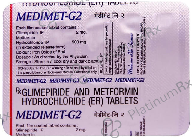 Medimet G 2/500mg Tablet ER 10s