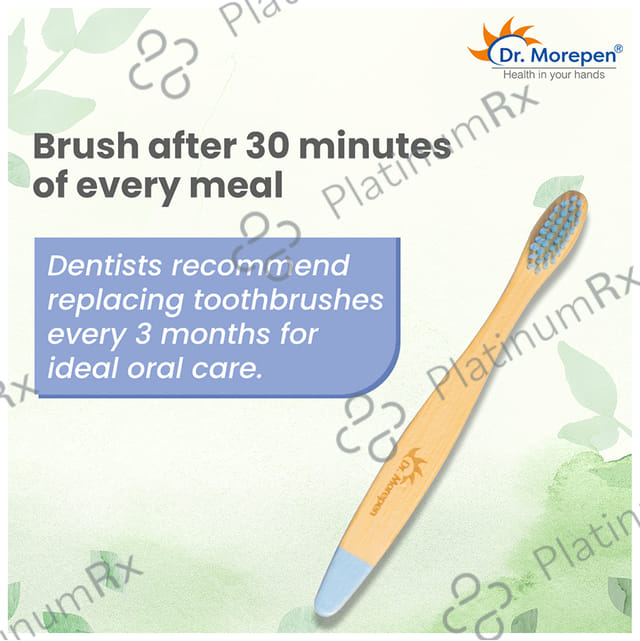 Dr. Morepen Organic Bamboo Toothbrush Kids Soft Blue