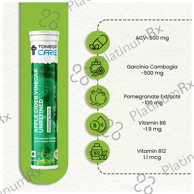 ToneOp Care Effervescent Tablet Apple Cider Vinegar Green Apple