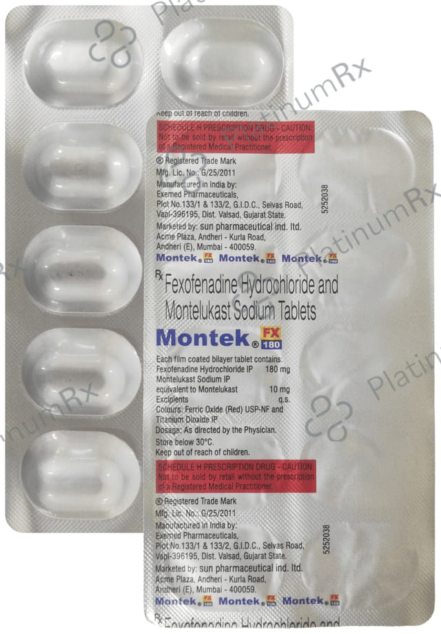 Montek FX 180/10mg Tablet 10s