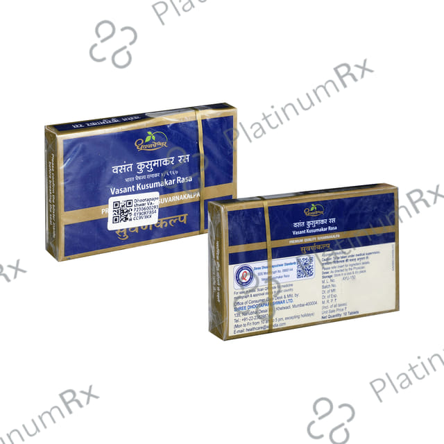 Dhootapapeshwar Vasant Kusumakar Ras 10 tablets
