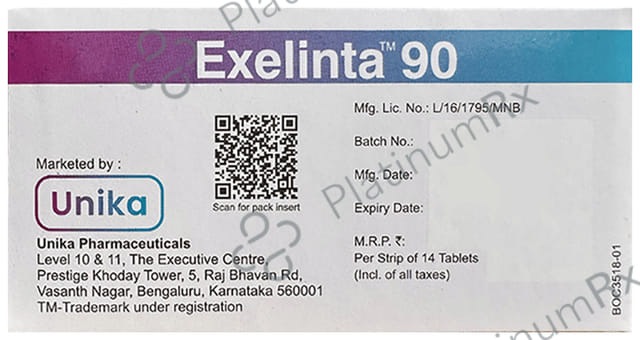 Exelinta 90mg Tablet 14s