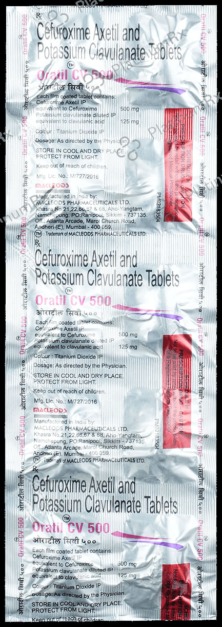 Oratil CV 500/125mg Tablet 10s