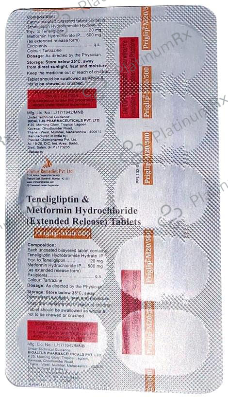 Priglip M 500/20mg Tablet 10s