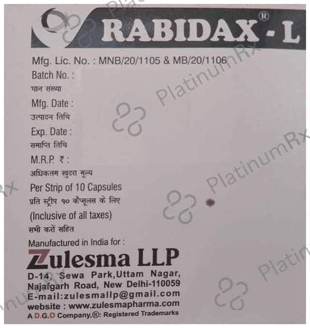 Rabidax L Capsule SR 10s