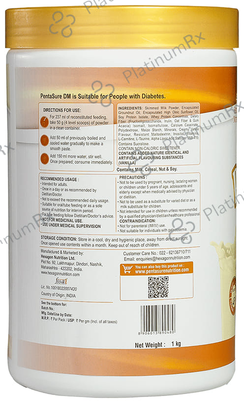 PentaSure DM Diabetes Care Vanilla Flavour Powder 1kg