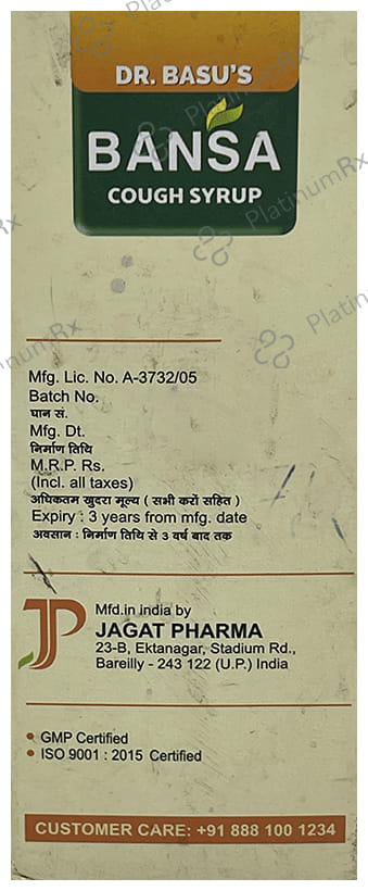 Dr. Basu's Bansa Cough Syrup Tulsi