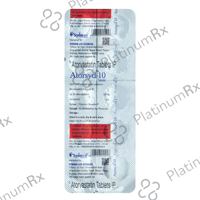 Atorsyd 10mg Tablet 10s