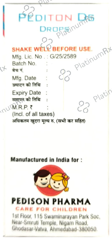 Pediton DS 10/40mg Oral Drops Mango 15ml