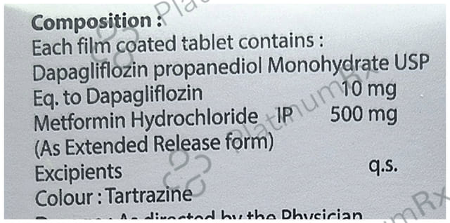 Dapaglanz M 10/500mg Tablet ER 10s