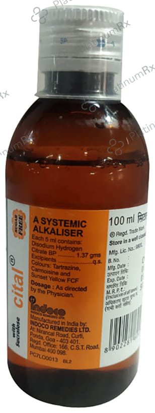 Cital 1.37gm Sugar Free Oral Liquid 100ml