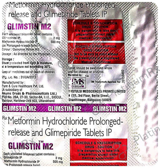 Glimstin M 2 2/500mg Tablet PR 15s