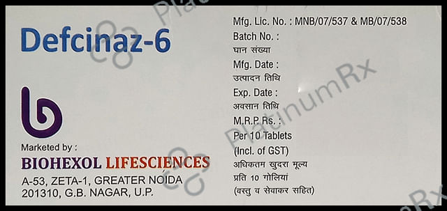 Defcinaz 6 Tablet