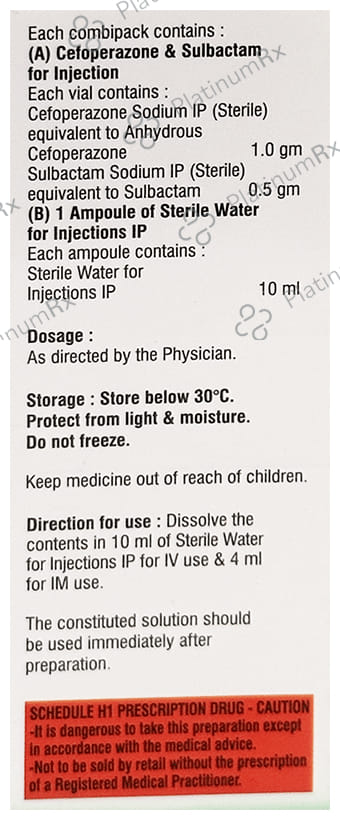 Mapcef SB 1.5 1000/500mg Injection 1s