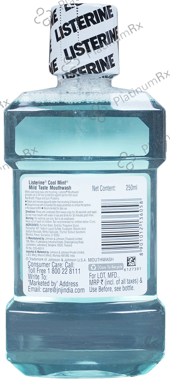 Listerine Mouth Wash Cool Mint Mild Taste 250 ml