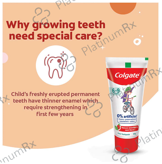 Colgate Natural Strawberry Mint Toothpaste for Kids (6-9 Years)