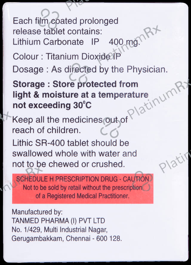 Lithic 400mg Tablet SR
