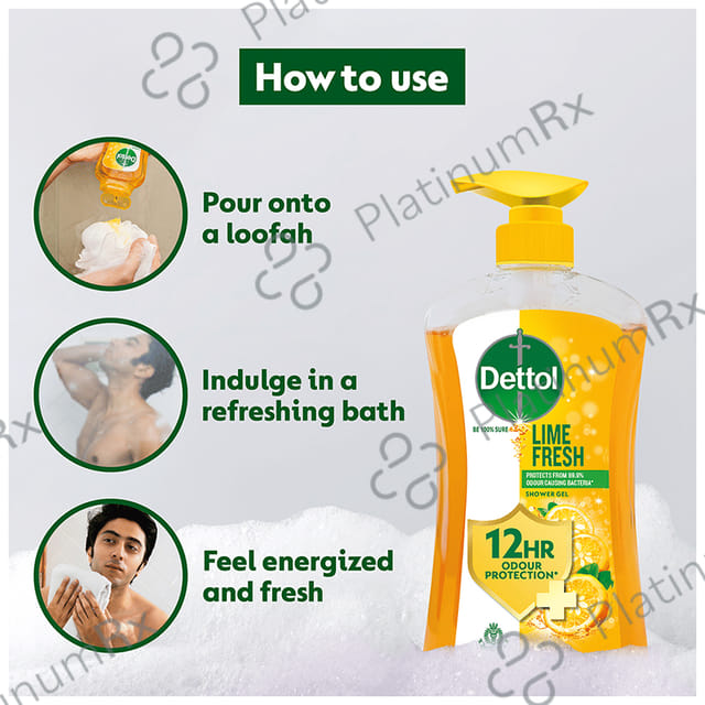 Dettol Bodywash & Shower Gel - pH Balanced & Soap Free Lime Fresh