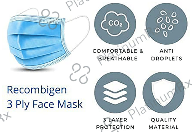 Clear & Sure 3 Ply Surgical Face Mask with Adjustable Nose Pin Blue 50 masks