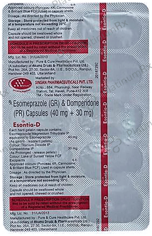 Esontia D 30/40mg Capsule 10s