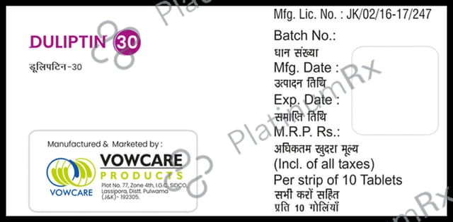 Duliptin 30mg Tablet 10s