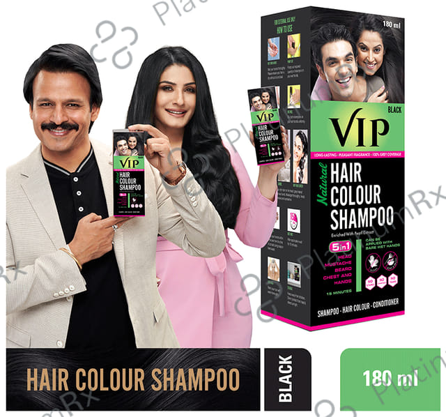 VIP Natural Hair Colour Black Shampoo 180ml