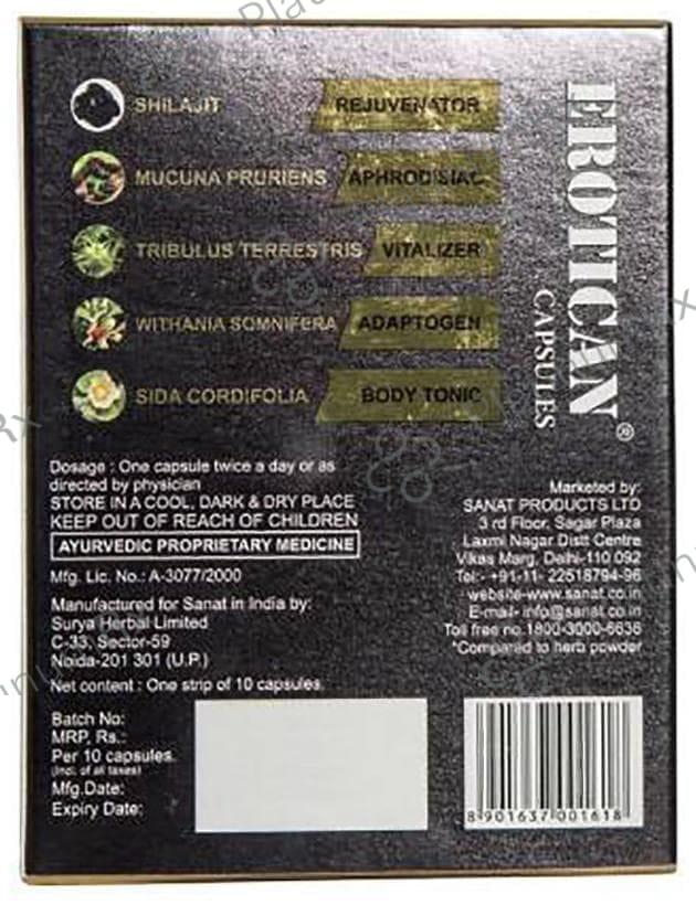 Erotican Capsule for Vigour, Vitality & Stamina