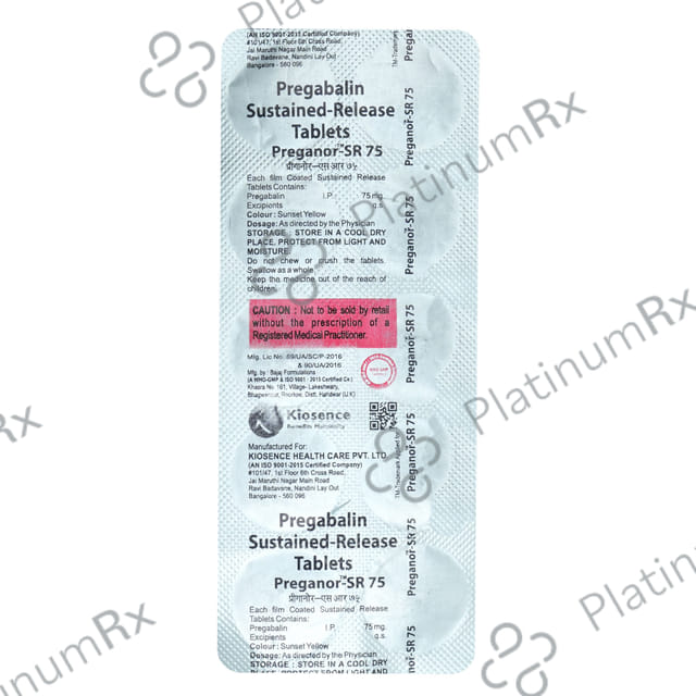 Preganor 75mg Tablet SR