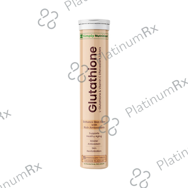 Simply Nutrition Glutathione & Vitamin C for Skin & Antioxidant Support - Flavour Orange Effervescent Tablet
